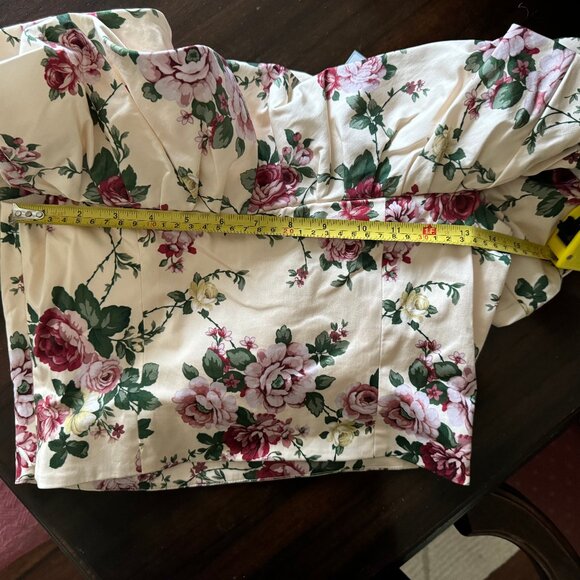 NWT Antonio Melani x The Style Bungalow | Miraflores Floral Print Puff Crop Top - Picture 10 of 15